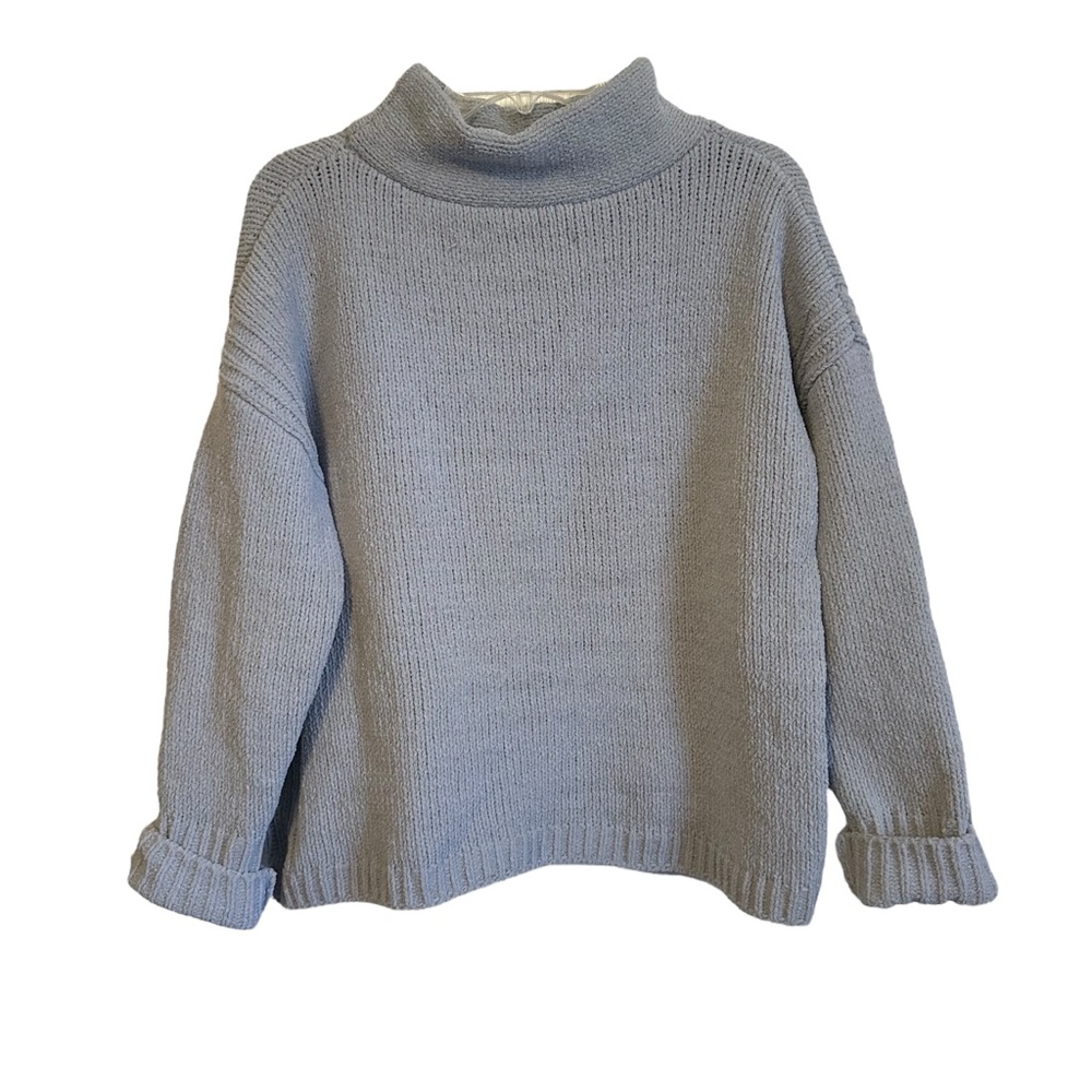 Philosophy Light Blue Chunky Chenille Turtleneck Sweater size XL